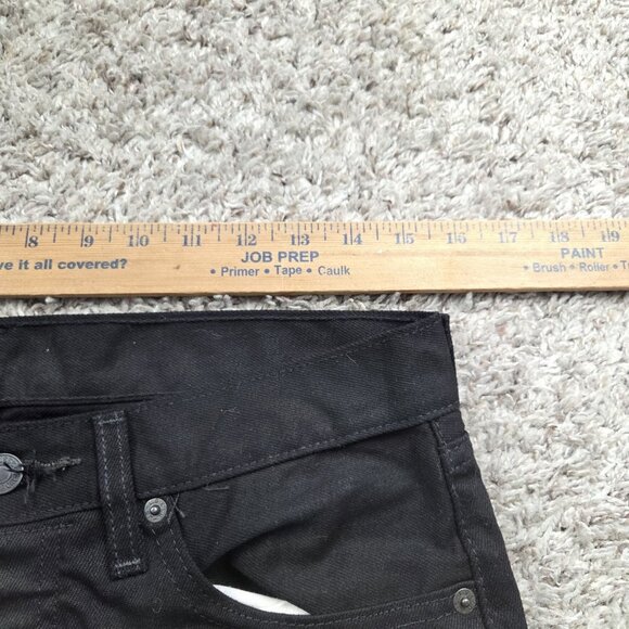 Levis 501 Jeans Mens 32x29 Tag 32x30 Black Straight Button Fly Dark Wash Denim - Picture 2 of 5